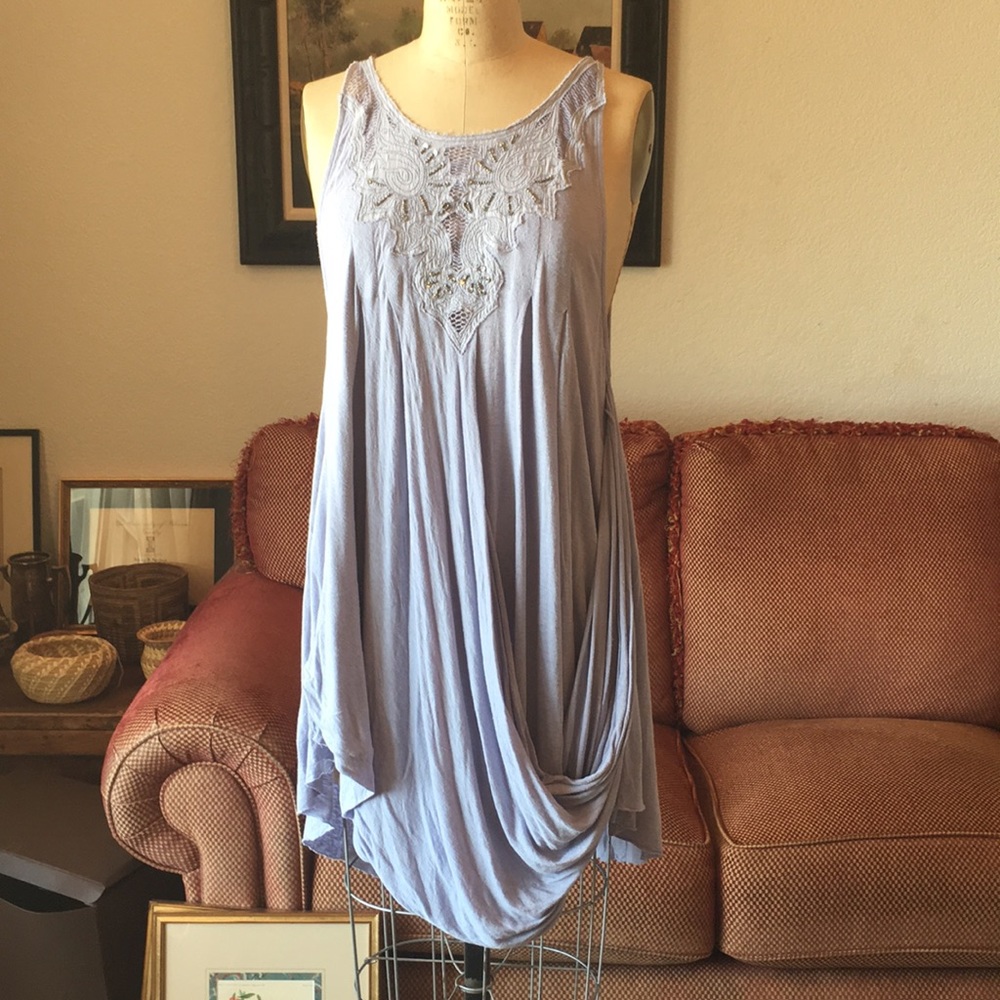 Free People purple dress/tunic lavishly detailed